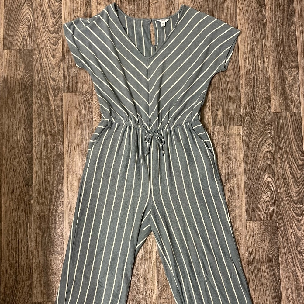 Green Striped Jumpsuit